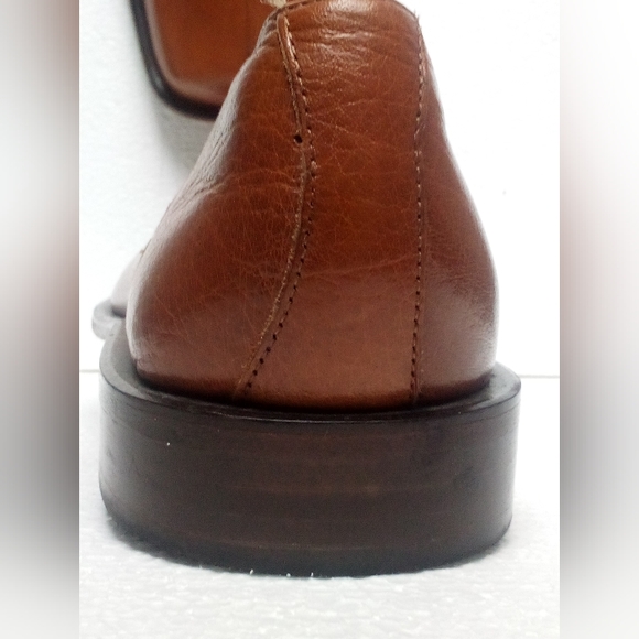 Michele Olivieri Designer Exotic Leather Square-toe Slip-On Shoes Men's 9 Brown - Picture 10 of 15